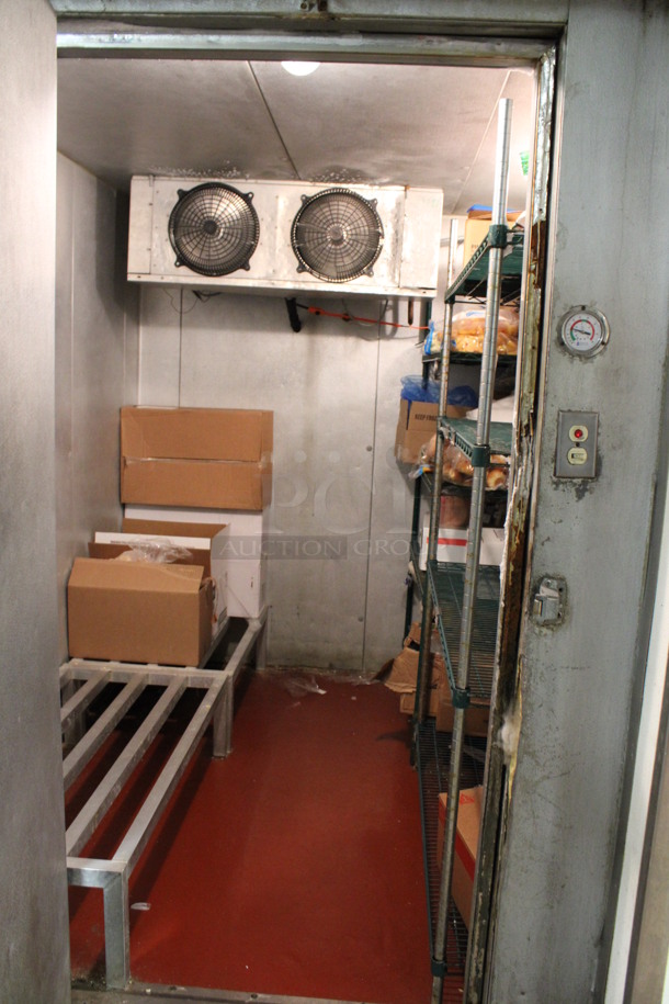Harford Walk In Combo Box w/ 3 Doors, 2 Condensers and 2 Compressors. Does Not Have Floor. Does Not Come w/ Contents. BUYER MUST REMOVE. 21'x7'x7' Cooler and 6.5'x7'x7' Freezer. 27.5'x7'x7'. (kitchen) - Image 10 of 12