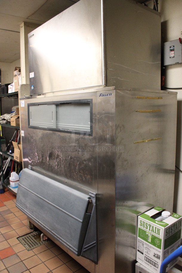 Hoshizaki Stainless Steel Commercial Ice Machine Head on Follett Model SG-650S-80 Stainless Steel Commercial Ice Bin. BUYER MUST REMOVE. 60x40x93.5. (kitchen) - Image 7 of 8
