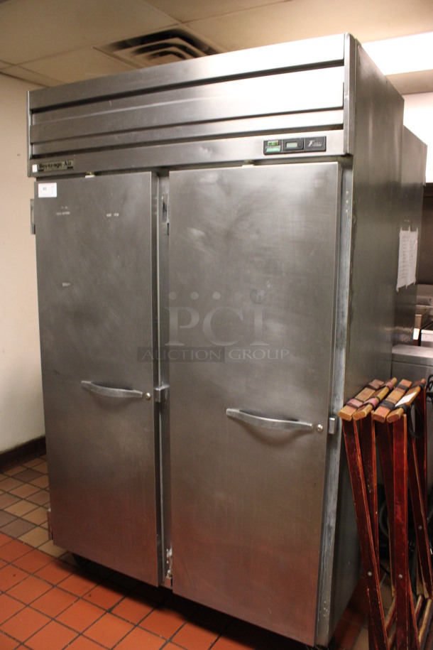Beverage Air Model ER48-1AS Stainless Steel Commercial 2 Door Reach In Cooler on Commercial Casters. 115 Volts, 1 Phase. 52x34x84.5. (kitchen) - Image 2 of 7