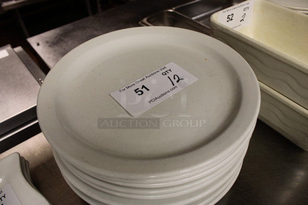12 White Ceramic Plates. 10.5x10.5x1. 12 Times Your Bid! (kitchen) - Image 2 of 3