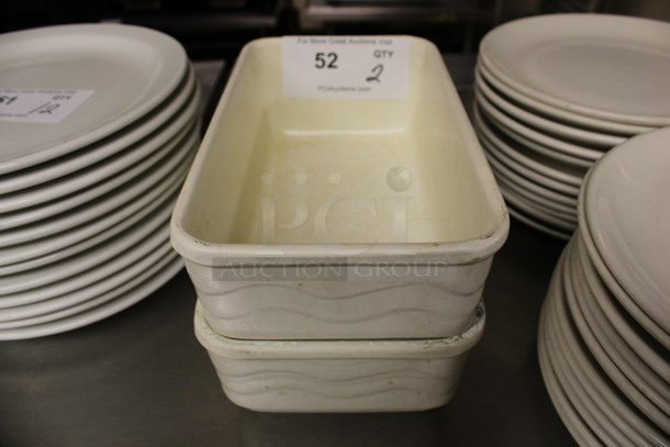 2 White Ceramic Dishes. 6x10x3.5. 2 Times Your Bid! (kitchen)