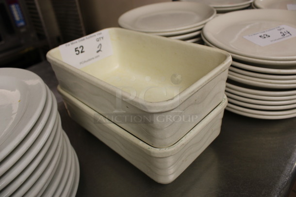 2 White Ceramic Dishes. 6x10x3.5. 2 Times Your Bid! (kitchen) - Image 2 of 4