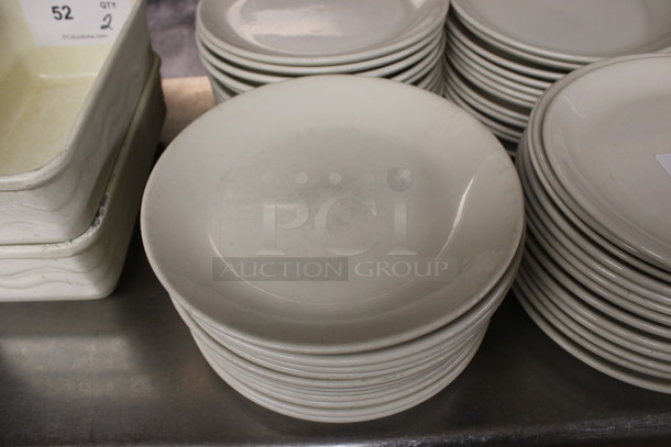 24 White Ceramic Plates. 9.5x9.5x1. 24 Times Your Bid! (kitchen)