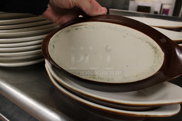 15 White and Brown Ceramic Single Serving Casserole Dishes. 10x5x1.5. 15 Times Your Bid! (kitchen) - Image 3 of 3