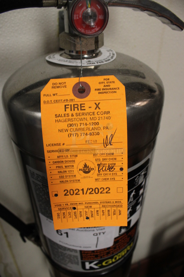 K Guard Wet Chemical Fire Extinguisher. BUYER MUST REMOVE. 7x8x22. (kitchen) - Image 3 of 4