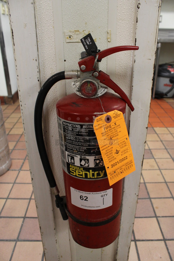 Ansul Sentry Wet Chemical Fire Extinguisher. BUYER MUST REMOVE. 6x7x20. (kitchen)