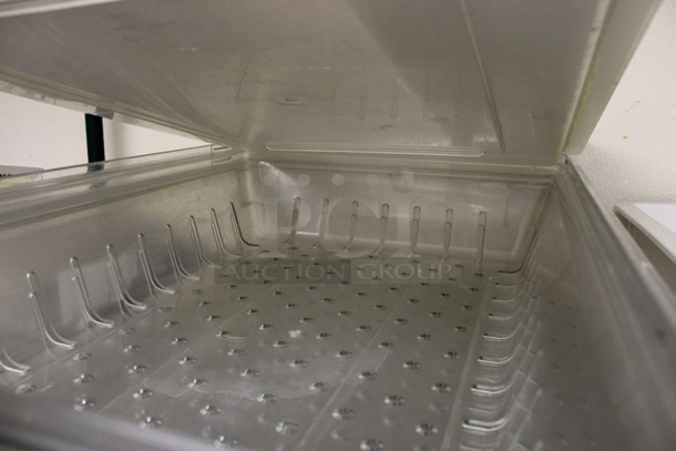 ALL ONE MONEY! Lot of 3 Clear Poly Bins w/ 2 Lids. 18x26x6. (kitchen) - Image 3 of 3