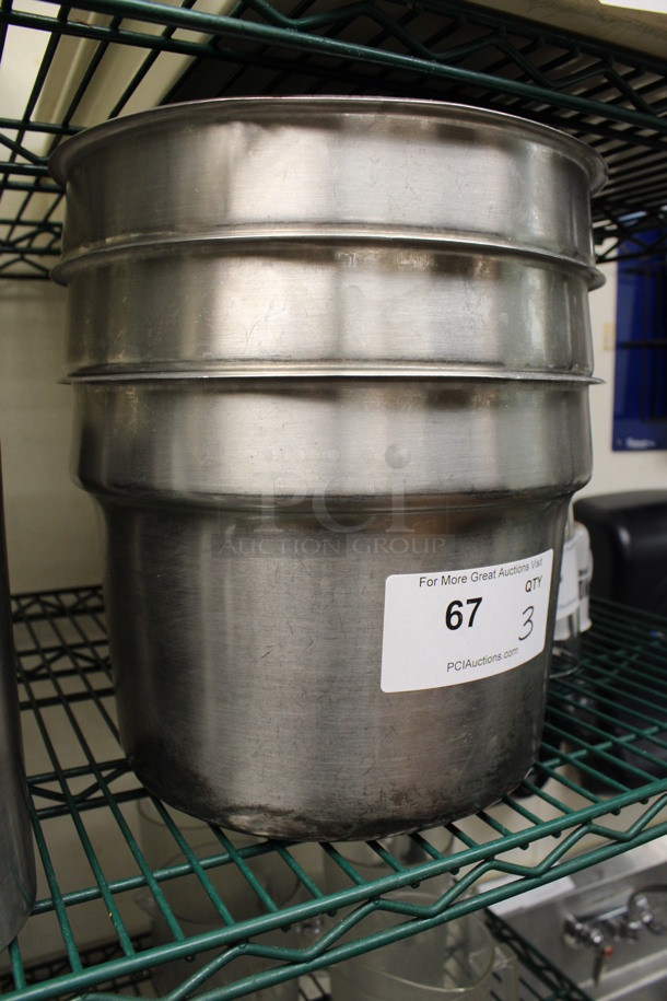 3 Stainless Steel Cylindrical Drop In Bins. 11x11x8.5. 3 Times Your Bid! (kitchen) - Image 2 of 3