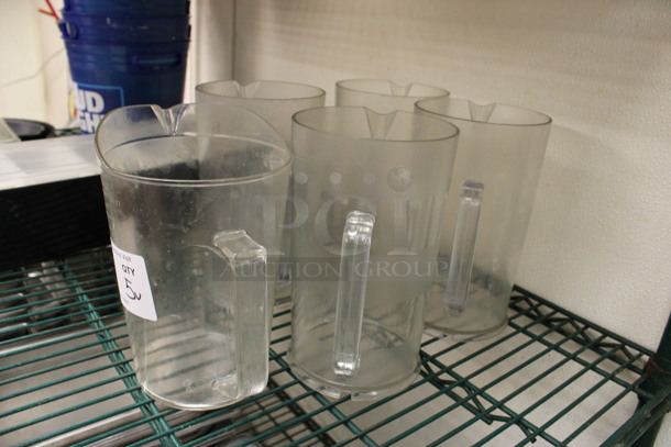 ALL ONE MONEY! Lot of 5 Various Clear Poly Pitchers! Includes 6.5x5x8.5. (kitchen) - Image 3 of 3