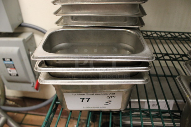 3 Stainless Steel 1/9 Size Drop In Bins. 1/9x4. 3 Times Your Bid! (kitchen)