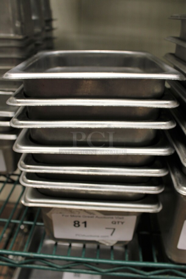 7 Stainless Steel 1/6 Size Drop In Bins. 1/6x4. 7 Times Your Bid! (kitchen) - Image 1 of 3