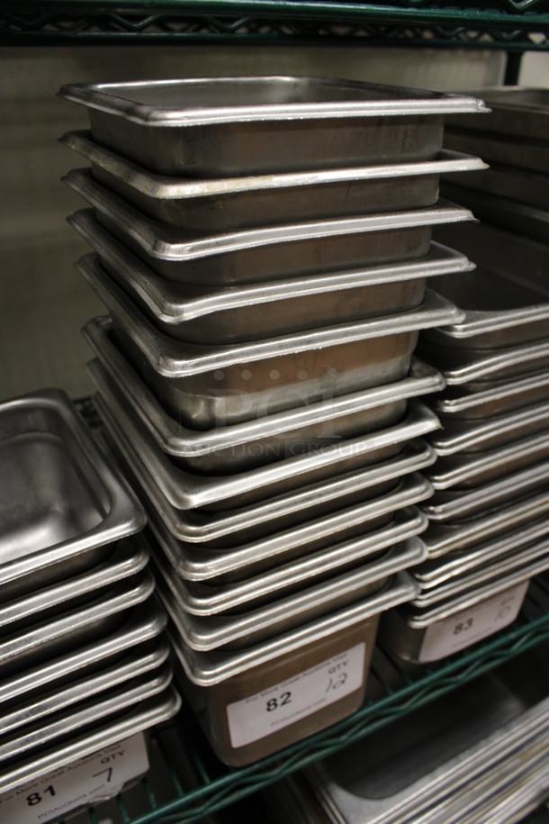 12 Stainless Steel 1/6 Size Drop In Bins. 1/6x6. 12 Times Your Bid! (kitchen) - Image 2 of 3