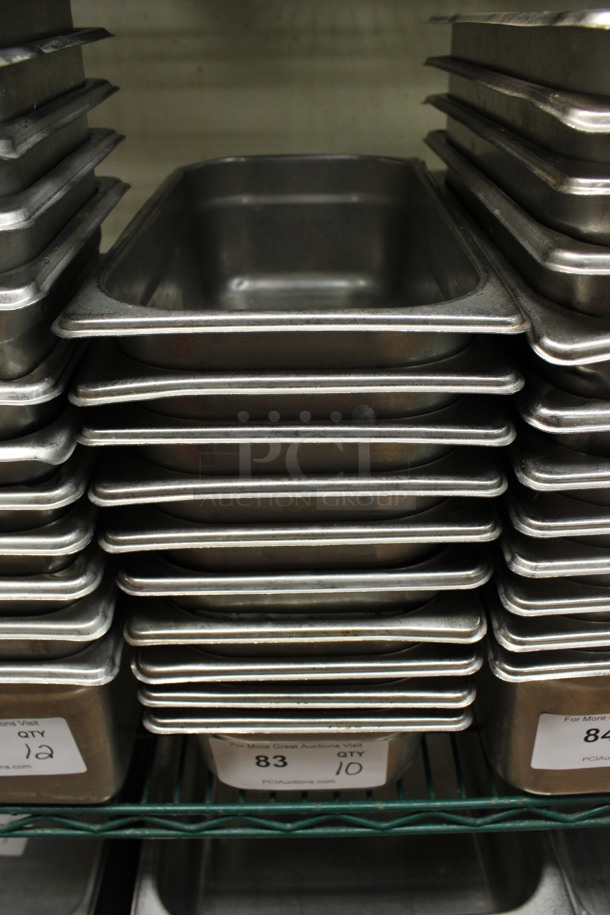 10 Stainless Steel 1/3 Size Drop In Bins. 1/3x4. 10 Times Your Bid! (kitchen)