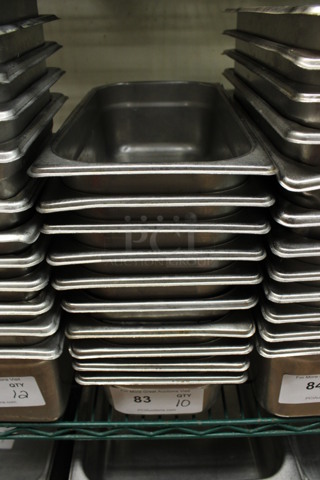 10 Stainless Steel 1/3 Size Drop In Bins. 1/3x4. 10 Times Your Bid! (kitchen)