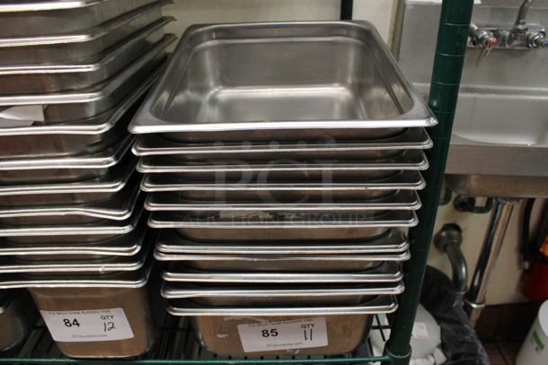 11 Stainless Steel 1/2 Size Drop In Bins. 1/2x4. 11 Times Your Bid! (kitchen)