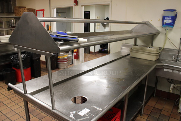 Stainless Steel Commercial L Shaped Left Side Dirty Side Dishwasher Table w/ Sink Bay, Over Shelf and Under Shelf. BUYER MUST REMOVE. 108x78x65. Bay 21x21x7. (kitchen) - Image 2 of 6