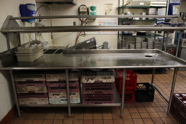 Stainless Steel Commercial L Shaped Left Side Dirty Side Dishwasher Table w/ Sink Bay, Over Shelf and Under Shelf. BUYER MUST REMOVE. 108x78x65. Bay 21x21x7. (kitchen) - Image 6 of 6