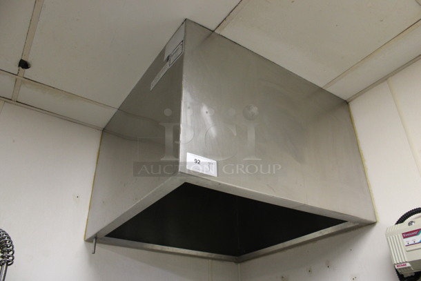 3' Stainless Steel Commercial Steam Hood. BUYER MUST REMOVE. 36x36x24. (kitchen) - Image 1 of 4