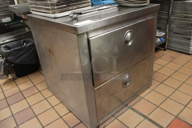 Stainless Steel Commercial 2 Drawer Counter. Does Not Come w/ Contents. 30x30x30.5. (kitchen) - Image 2 of 3