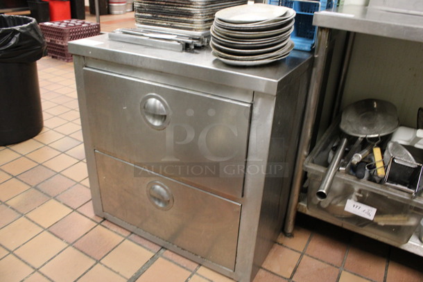 Stainless Steel Commercial 2 Drawer Counter. Does Not Come w/ Contents. 30x30x30.5. (kitchen) - Image 3 of 3