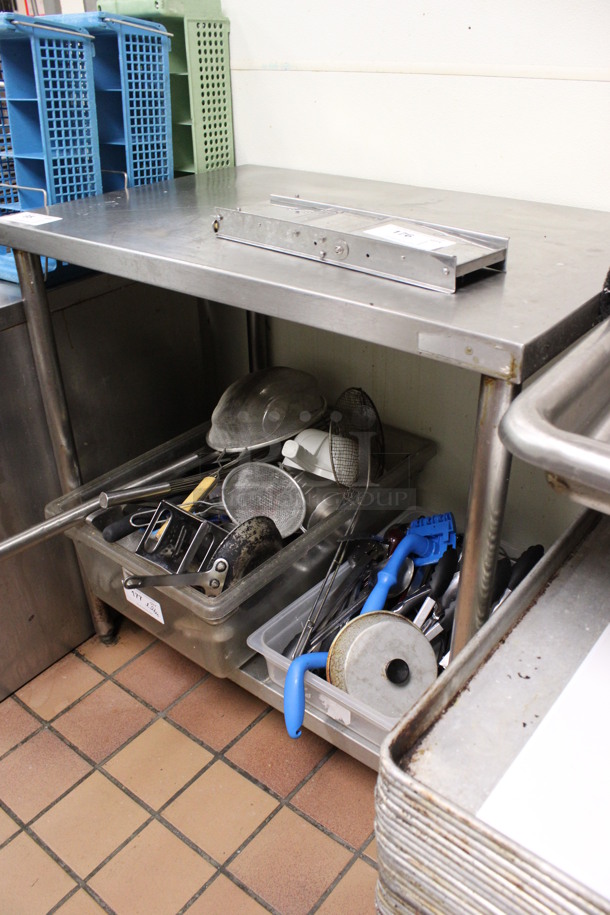 Stainless Steel Commercial Table w/ Under Shelf. Does Not Come w/ Contents. 36x24x36. (kitchen) - Image 3 of 3