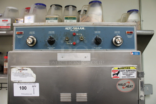 Alto Shaam Model 1000-TH/I Stainless Steel Commercial 2 Half Size Door Cook N Hold Oven on Commercial Casters. 22.5x31x76. (kitchen) - Image 4 of 7