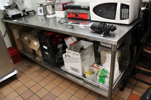 Stainless Steel Commercial Table w/ Under Shelf. Does Not Include Contents. 96x30x36. (kitchen) - Image 4 of 4