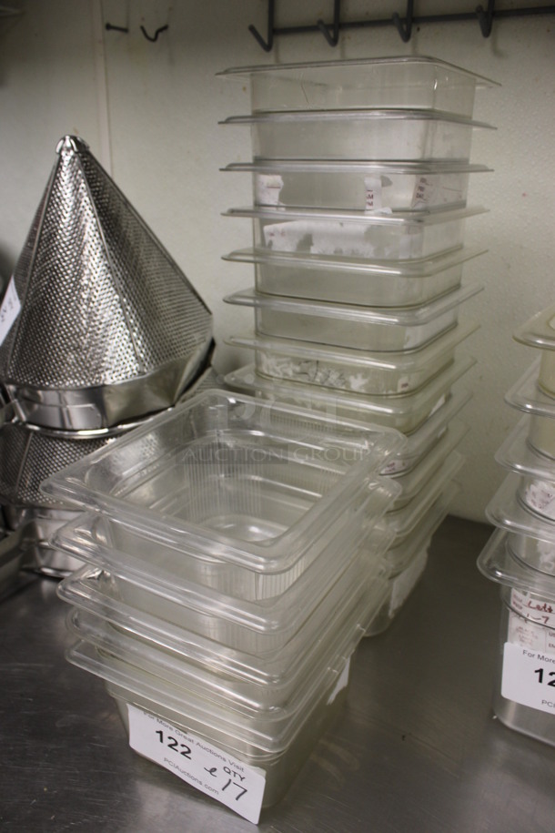 ALL ONE MONEY! Lot of 17 Clear Poly 1/6 Size Drop In Bins! 1/6x4. (kitchen) - Image 2 of 3