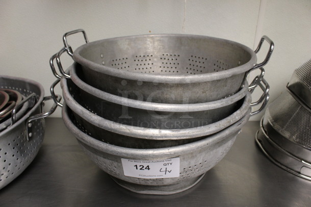 4 Various Metal Colanders. Includes 17.5x15.5x7. 4 Times Your Bid! (kitchen)