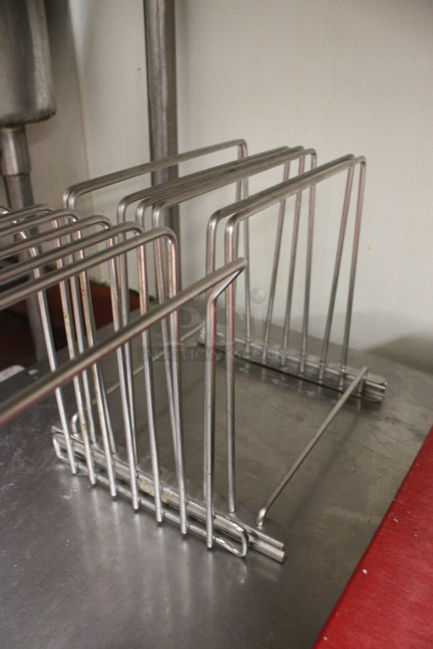 2 Chrome Finish Metal Cutting Board Racks. 10.5x8.5x10.5, 10.5x10x10.5. 2 Times Your Bid! (kitchen) - Image 3 of 3