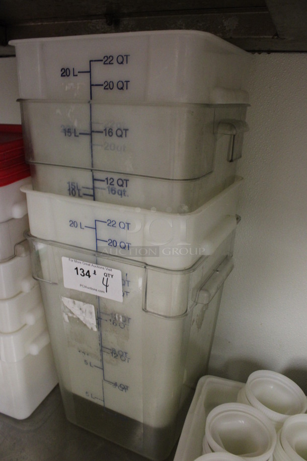 ALL ONE MONEY! Lot of 4 Poly 22 Quart Bins. 11x11x16. (kitchen) - Image 2 of 2
