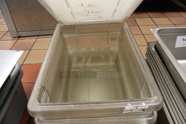 ALL ONE MONEY! Lot of 3 Poly Bins w/ 2 Lids! 12x18x6, 12x18x8. (kitchen)  - Image 2 of 3