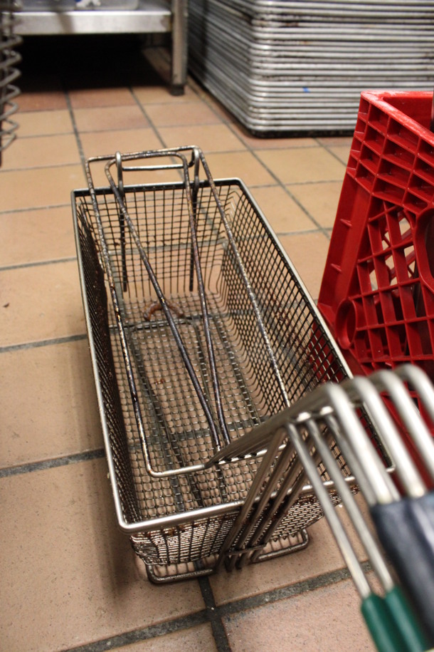 2 Metal Fry Baskets. 1 Basket Has Detached Handle. 26x7x9. 2 Times Your Bid! (kitchen) - Image 4 of 4