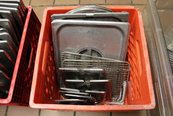 ALL ONE MONEY! Lot of Various Stainless Steel Drop In Bin Lids and Round Metal Lids! (kitchen)