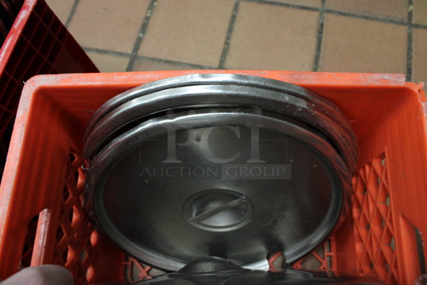 ALL ONE MONEY! Lot of Various Stainless Steel Drop In Bin Lids and Round Metal Lids! (kitchen) - Image 4 of 4
