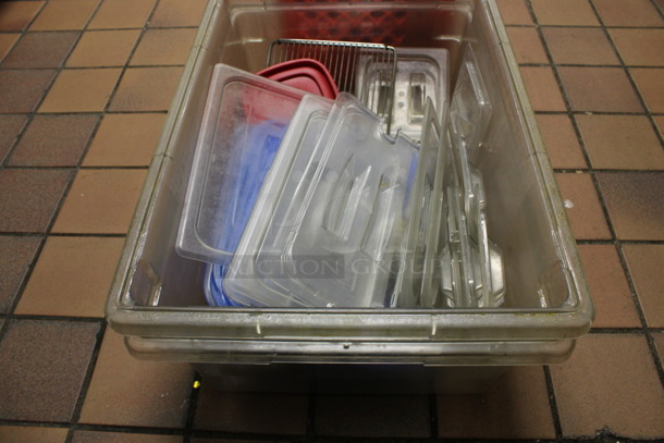 ALL ONE MONEY! Lot of Various Poly Lids in Poly Clear Bin! (kitchen) - Image 5 of 5