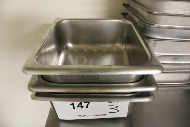 3 Stainless Steel 1/6 Size Drop In Bins. 1/6x2. 3 Times Your Bid! (kitchen) - Image 3 of 3