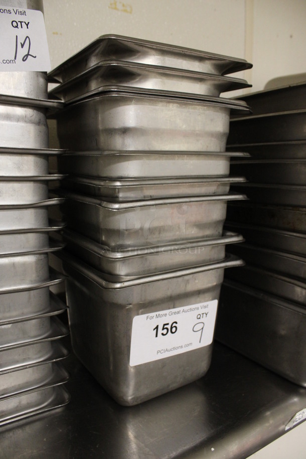 12 Stainless Steel 1/6 Size Drop In Bins. 1/6x6. 12 Times Your Bid! (kitchen) - Image 2 of 4