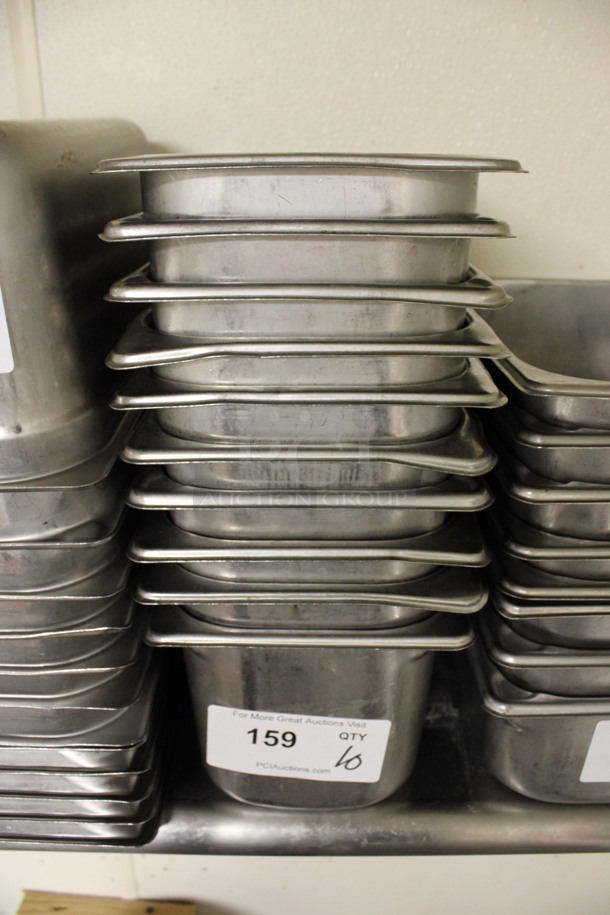 10 Stainless Steel 1/3 Size Drop In Bins. 1/3x6. 10 Times Your Bid! (kitchen)