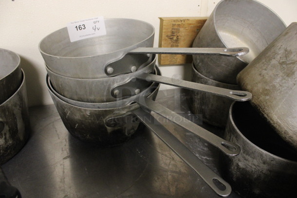 4 Various Metal Sauce Pots. Includes 19x10x5.5. 4 Times Your Bid! (kitchen)