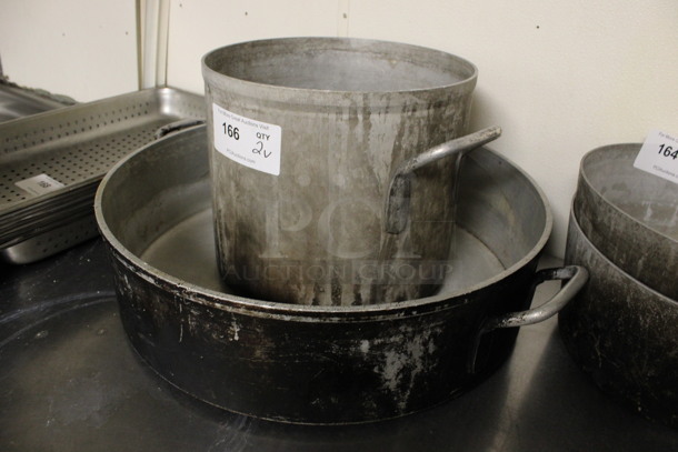2 Various Metal Stock Pots. 24.5x20.5x6, 10x12x10.5. 2 Times Your Bid! (kitchen) - Image 2 of 4