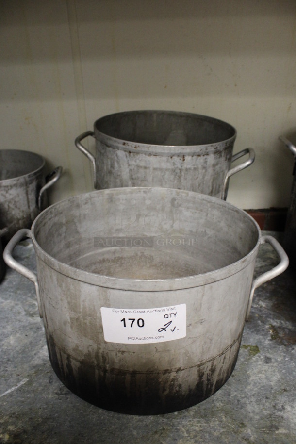 2 Various Metal Stock Pots. 16x13x9, 15x12x12.5. 2 Times Your Bid! (kitchen)