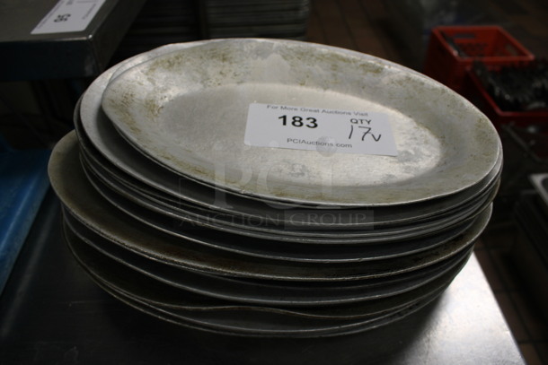 17 Various Metal Oval Plates. Includes 11.5x8x1. 17 Times Your Bid! (kitchen)