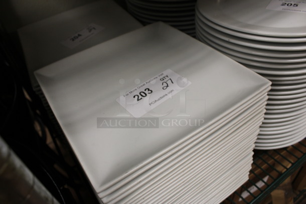 27 White Ceramic Square Plates. 10.5x10.5x1. 27 Times Your Bid! (kitchen) - Image 2 of 4