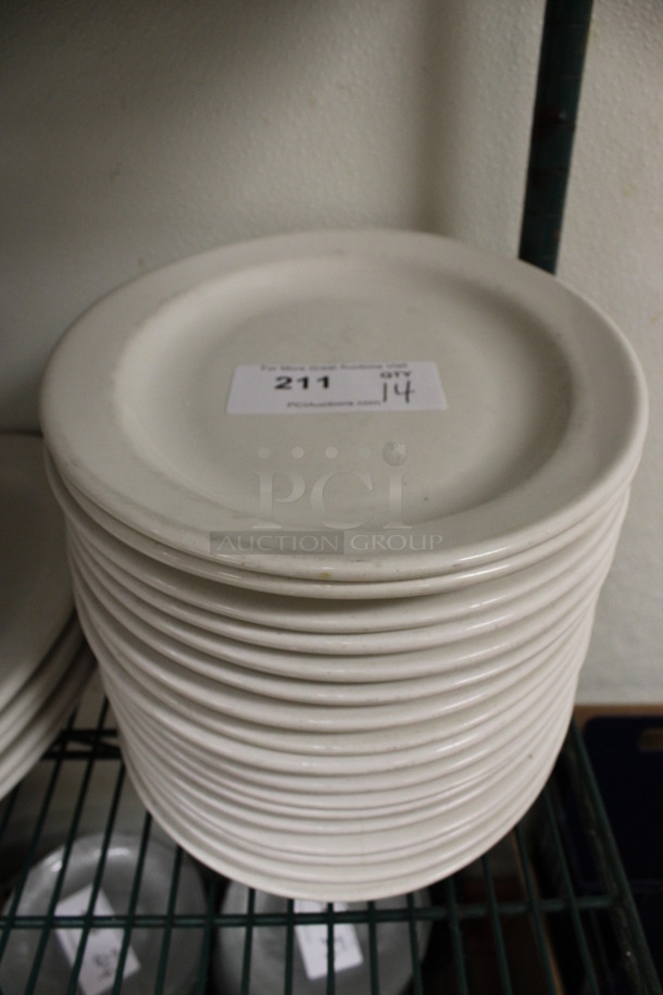14 White Ceramic Oval Plates. 13.5x11x1.5. 14 Times Your Bid! (kitchen)