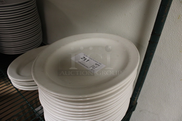 14 White Ceramic Oval Plates. 13.5x11x1.5. 14 Times Your Bid! (kitchen) - Image 2 of 3
