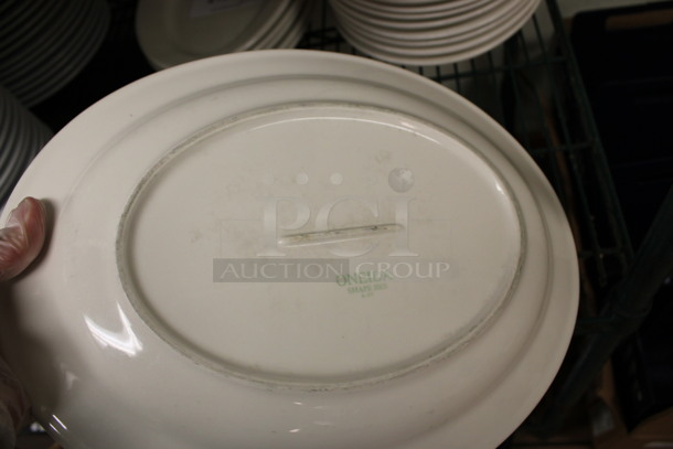 14 White Ceramic Oval Plates. 13.5x11x1.5. 14 Times Your Bid! (kitchen) - Image 3 of 3