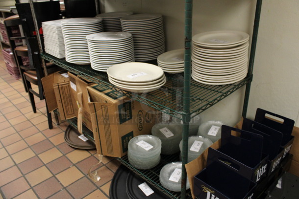Green and Chrome Finish 4 Tier Shelving Unit. Does Not Come w/ Contents. BUYER MUST DISMANTLE. PCI CANNOT DISMANTLE FOR SHIPPING. PLEASE CONSIDER FREIGHT CHARGES. 60x24x65. (kitchen) - Image 5 of 5