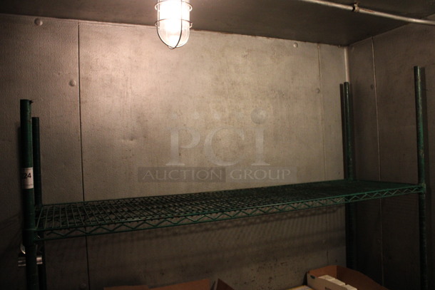 Green Finish 3 Tier Shelving Unit. Does Not Come w/ Contents. BUYER MUST DISMANTLE. PCI CANNOT DISMANTLE FOR SHIPPING. PLEASE CONSIDER FREIGHT CHARGES. 60x18x67. (kitchen) - Image 3 of 4
