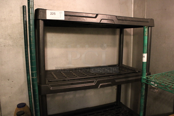 Black Poly 5 Tier Shelving Unit. Does Not Come w/ Contents. BUYER MUST DISMANTLE. PCI CANNOT DISMANTLE FOR SHIPPING. PLEASE CONSIDER FREIGHT CHARGES. 36x18x71. (kitchen) - Image 3 of 4